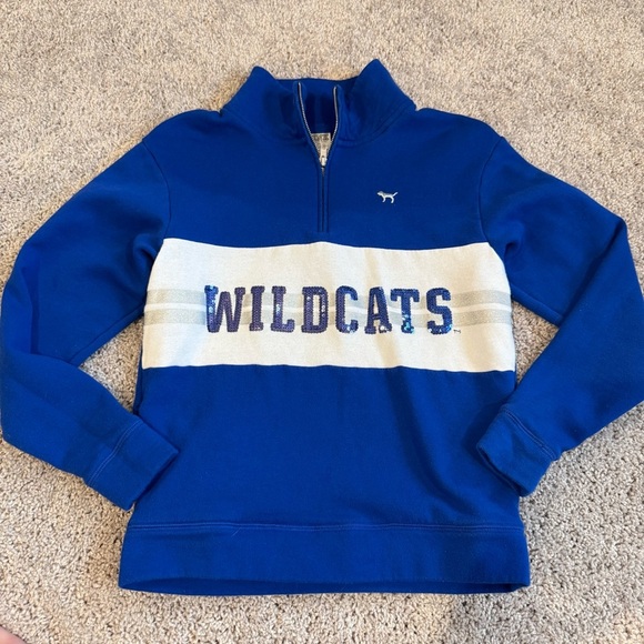 Victorias Secret PINK Kentucky Wildcats Quarter-Zip Sweatshirt Size XS - Picture 1 of 7